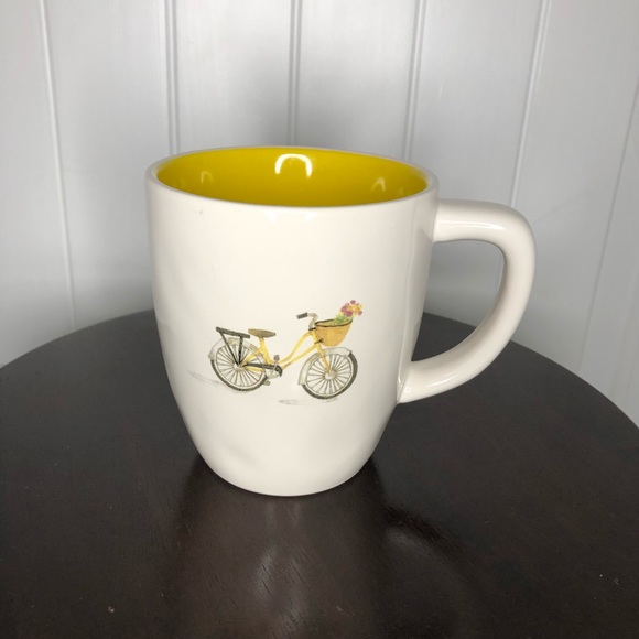 Rae Dunn Bicycle Yellow Inside Mug - Picture 1 of 8